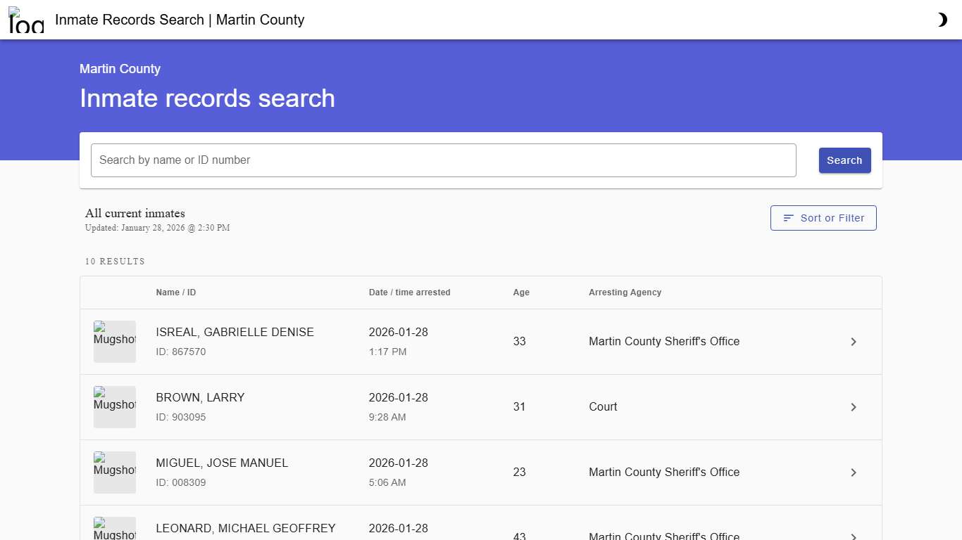 Corrections Records Search